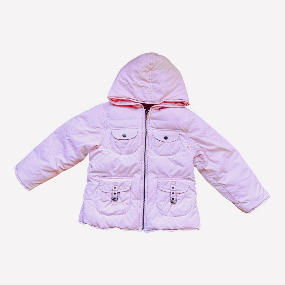 Lili Gaufrette Light Pink Down Padded Hooded Jacket with Pockets Size 6